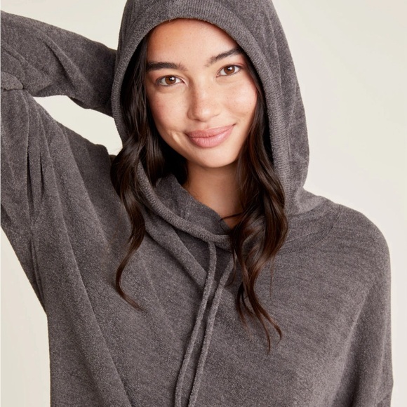 Barefoot Dreams Mineral CozyChic Ultra Lite® Funnel Neck Hooded Pullover Size XL - Picture 2 of 11